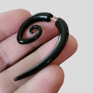 New Acrylic Faux gauge black tribal earrings